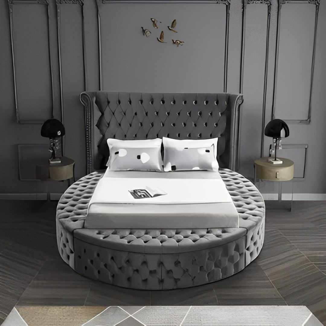 Round Ambassador Upholstered Bed